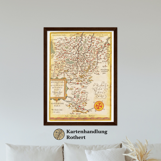 Historische Landkarte Fulda um 1609