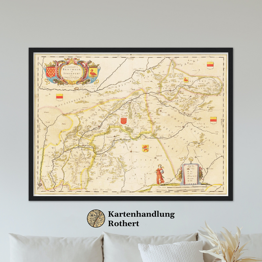 Historische Landkarte Grafschaft Bentheim um 1635
