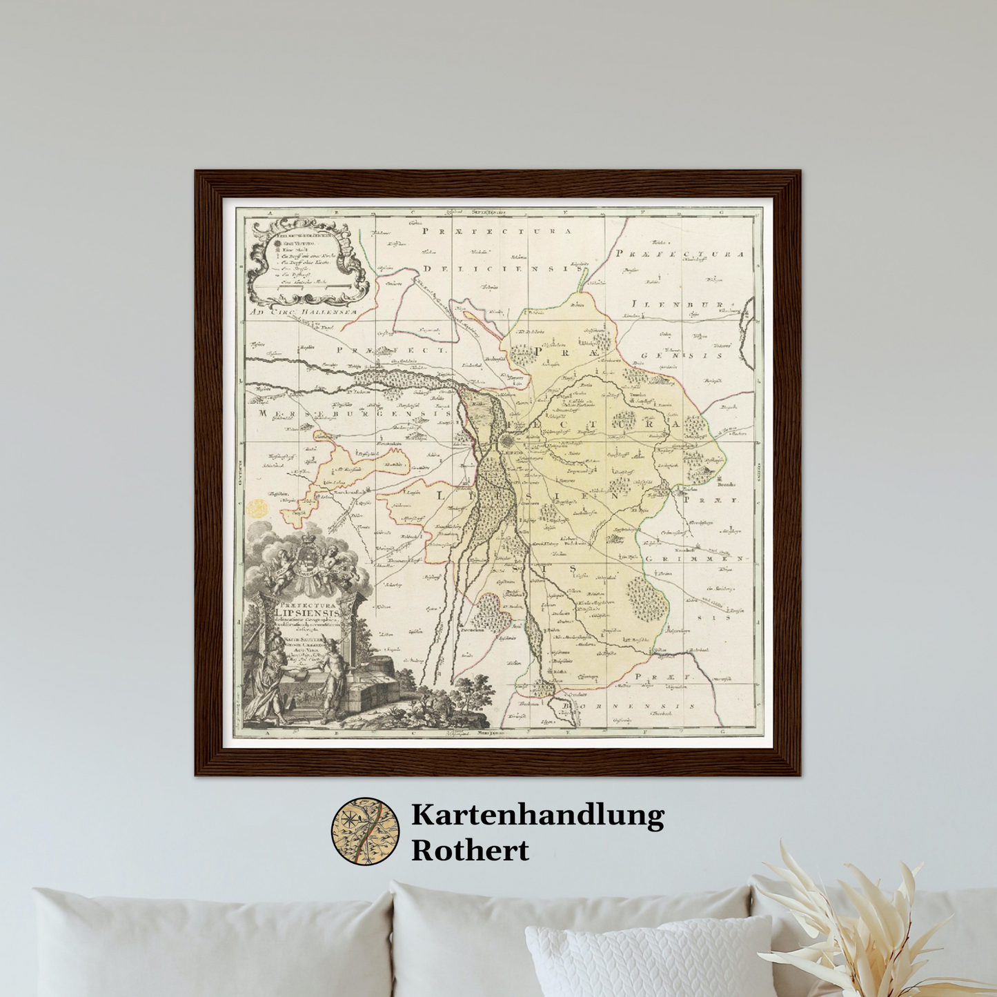 Historische Landkarte Leipzig um 1750