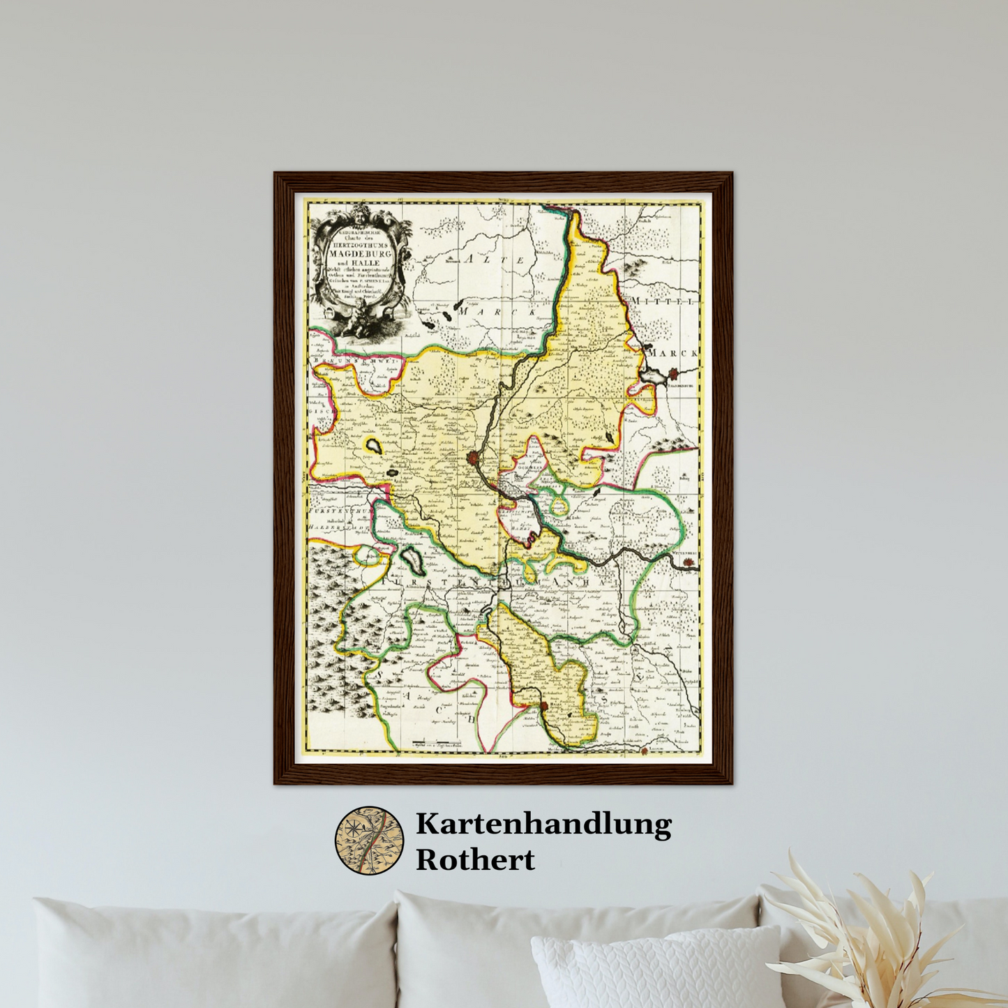 Historische Landkarte Magdeburg um 1725