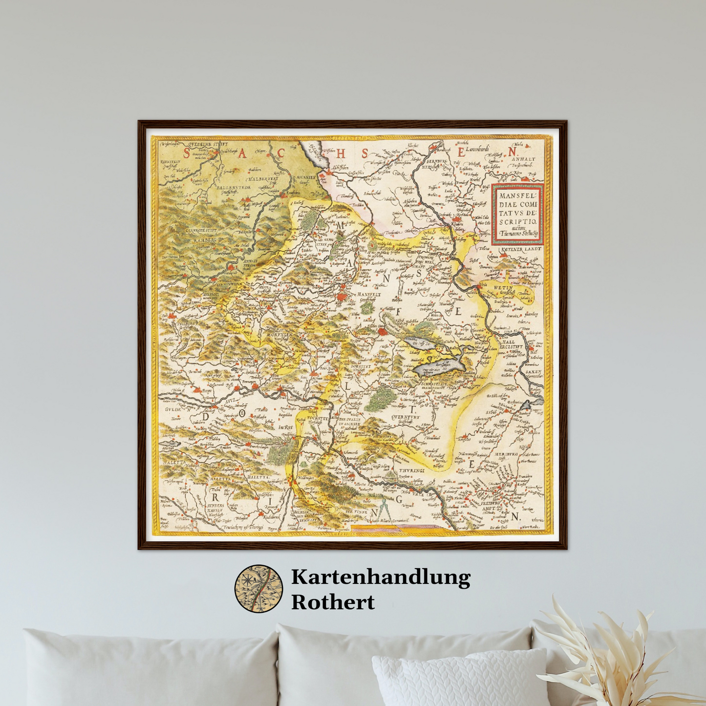 Historische Landkarte Mansfeld um 1609