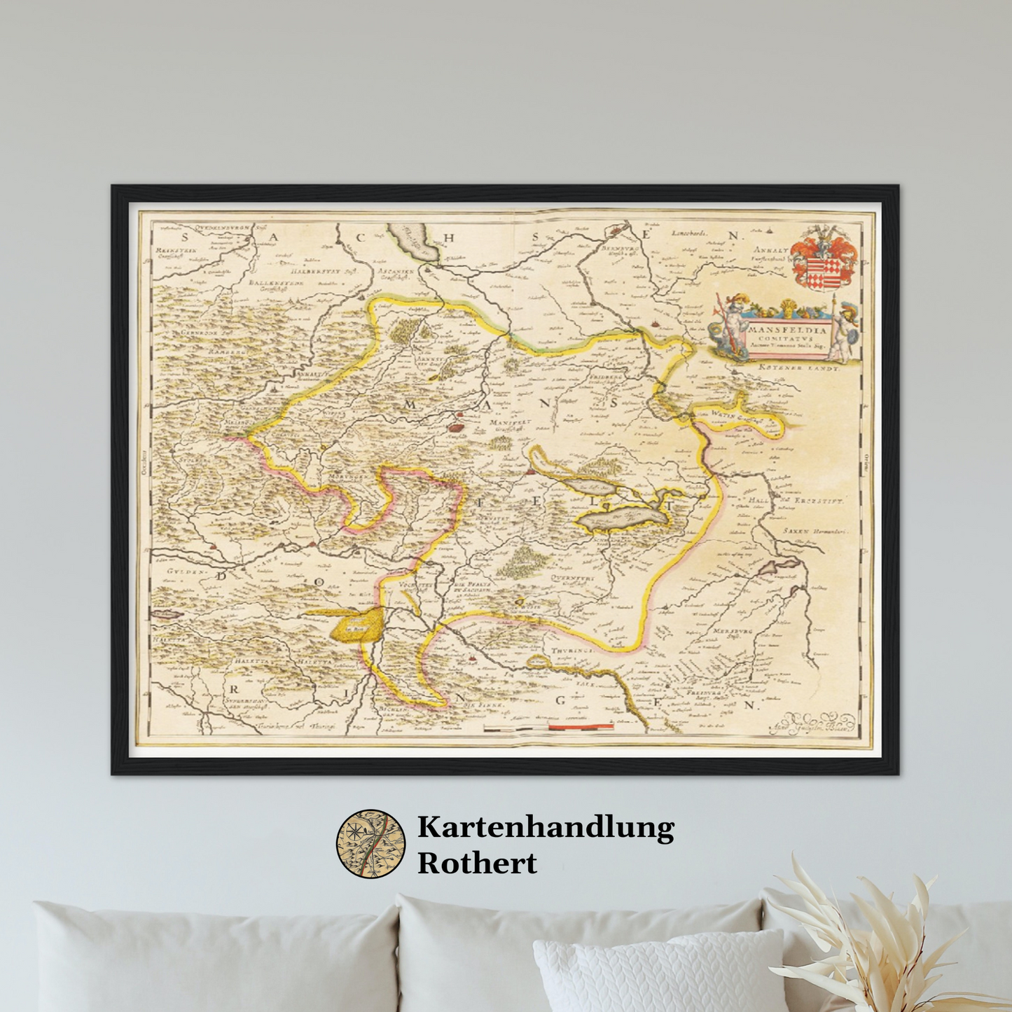 Historische Landkarte Mansfeld um 1635