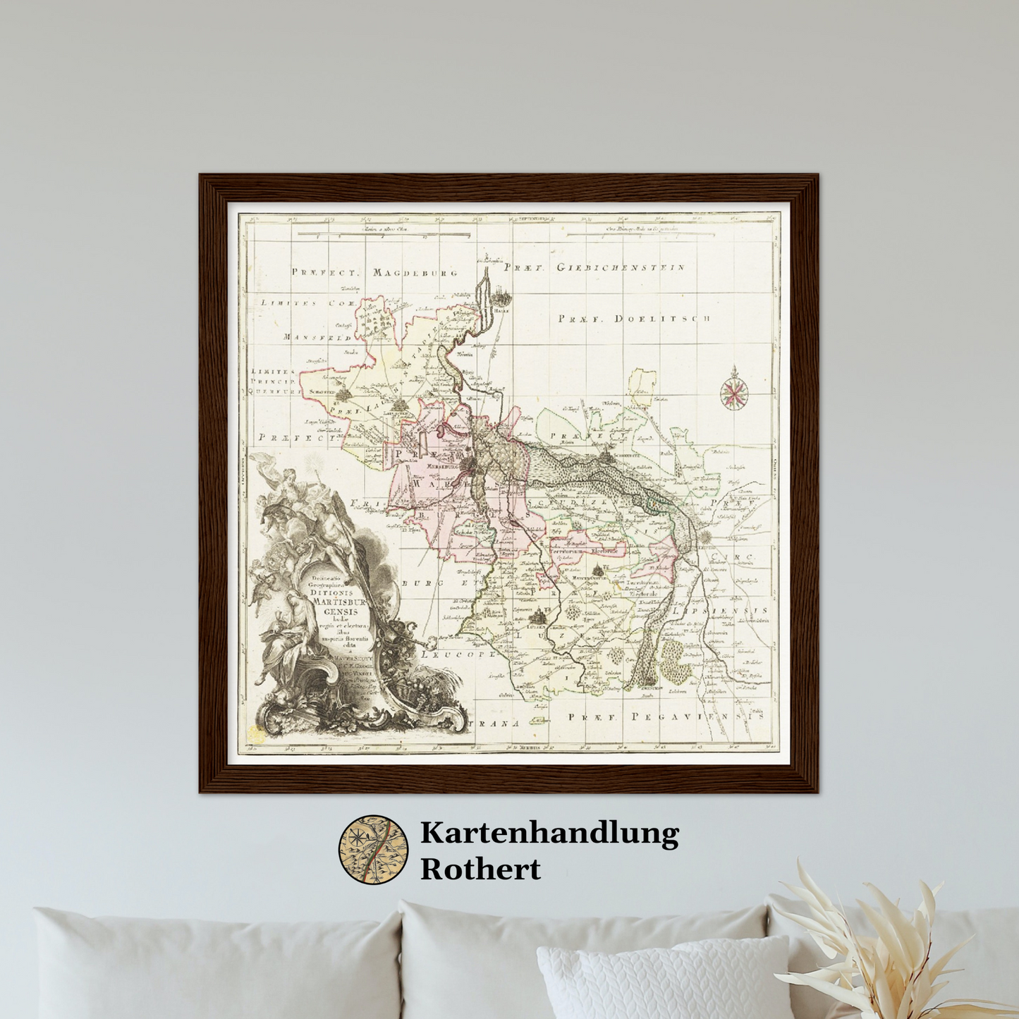 Historische Landkarte Merseburg um 1750