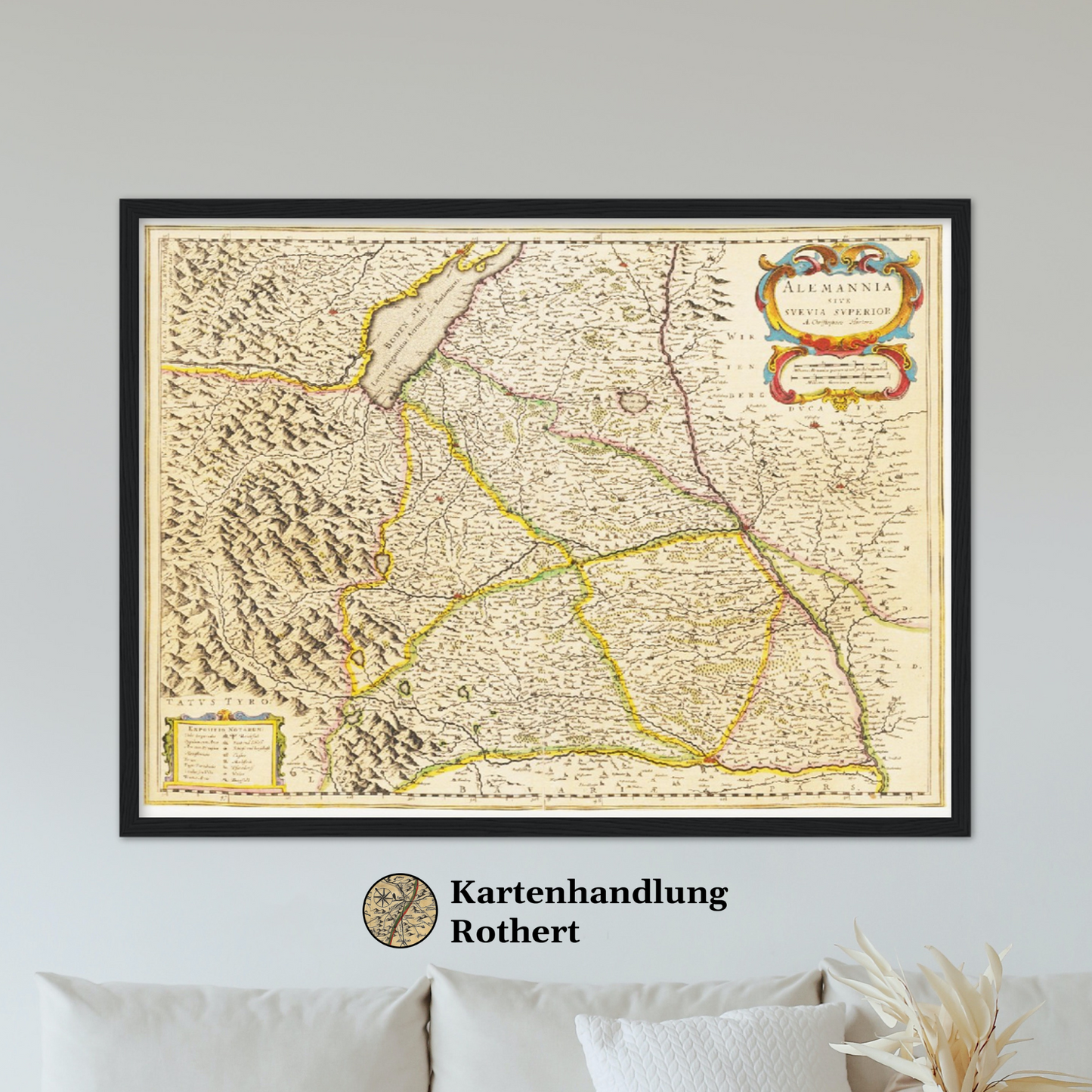 Historische Landkarte Oberschwaben um 1635