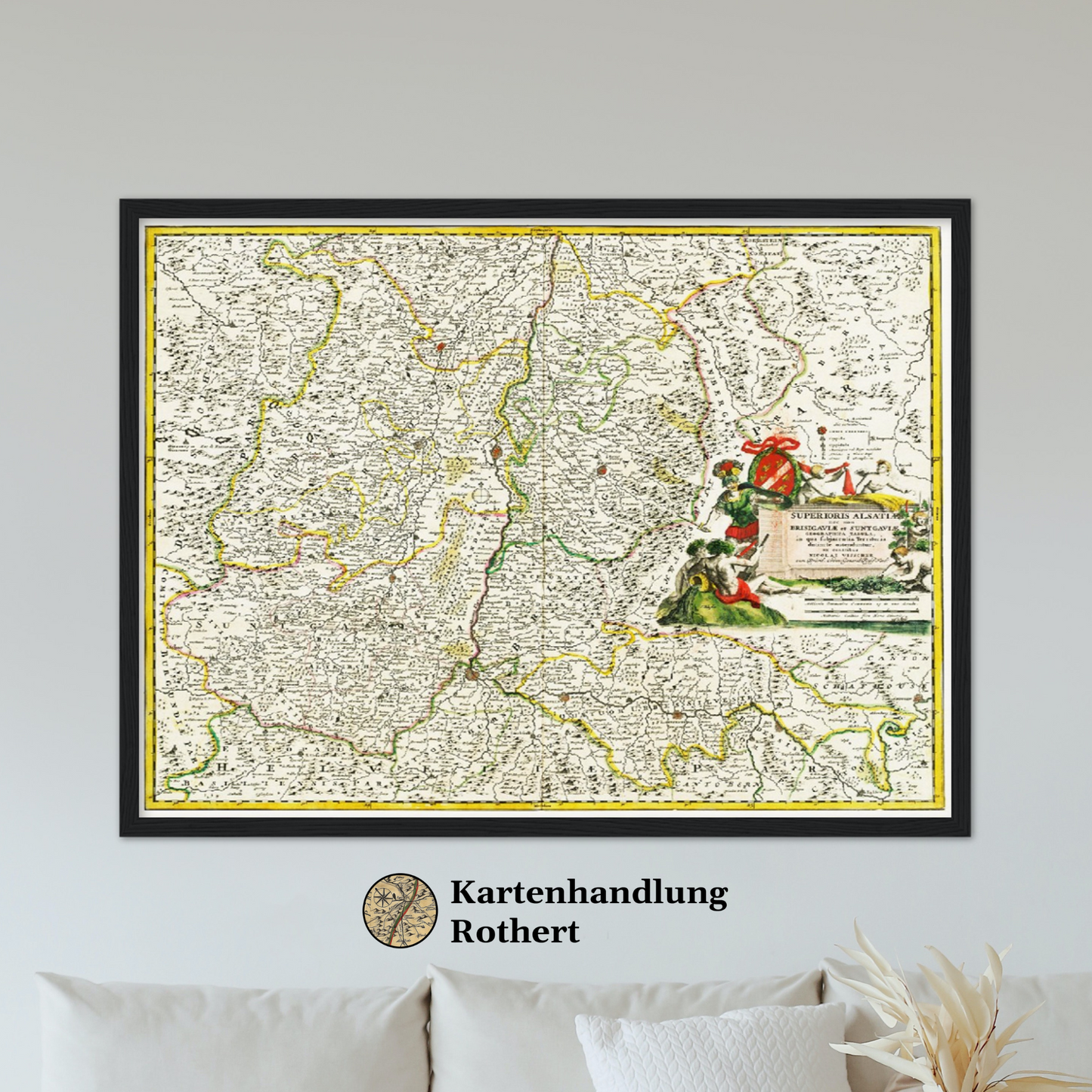 Historische Landkarte Oberrhein um 1700