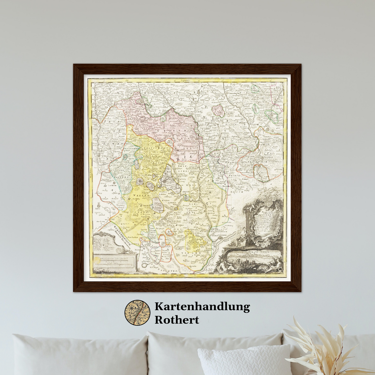 Historische Landkarte Oettingen um 1744
