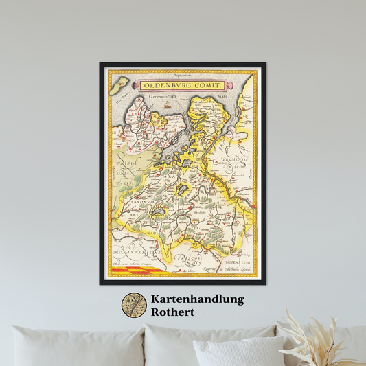 Historische Landkarte Oldenburg um 1609