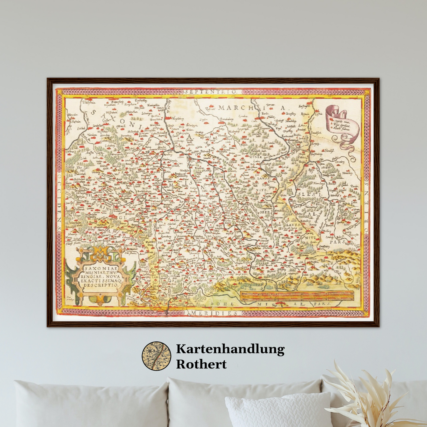 Historische Landkarte Sachsen um 1609