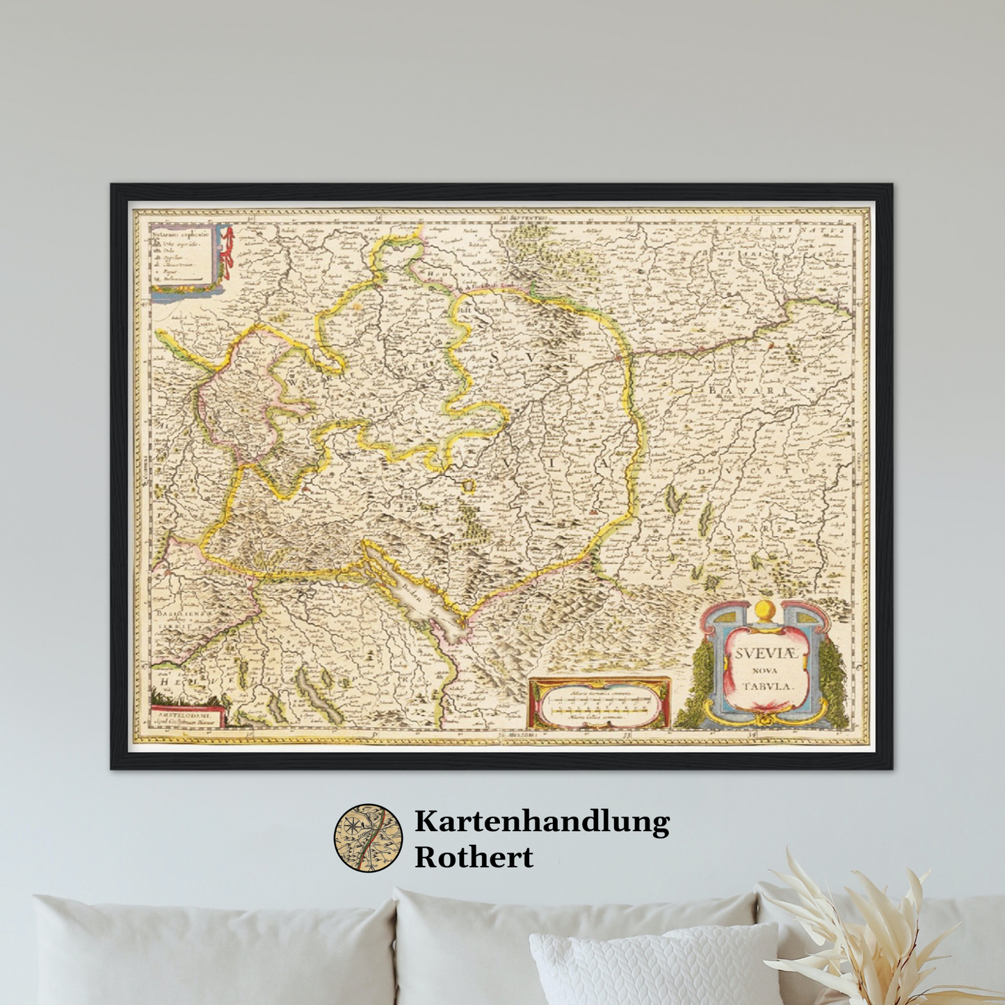 Historische Landkarte Schwaben um 1635