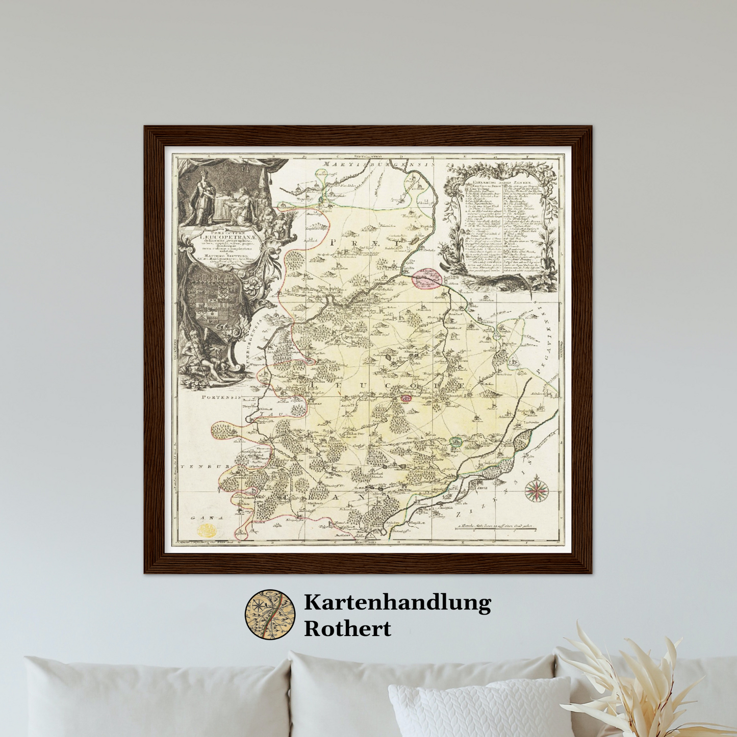 Historische Landkarte Teuchern um 1750