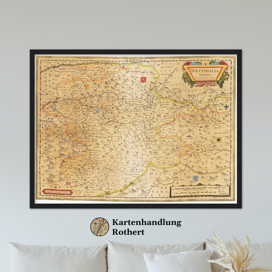 Historische Landkarte Westfalen um 1635