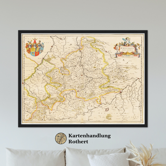 Historische Landkarte Württemberg um 1635