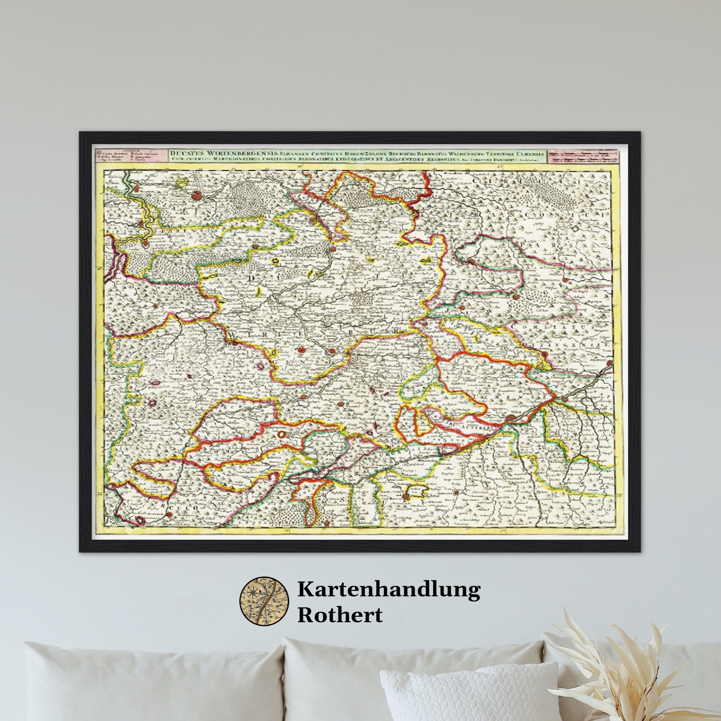 Historische Landkarte Württemberg um 1680