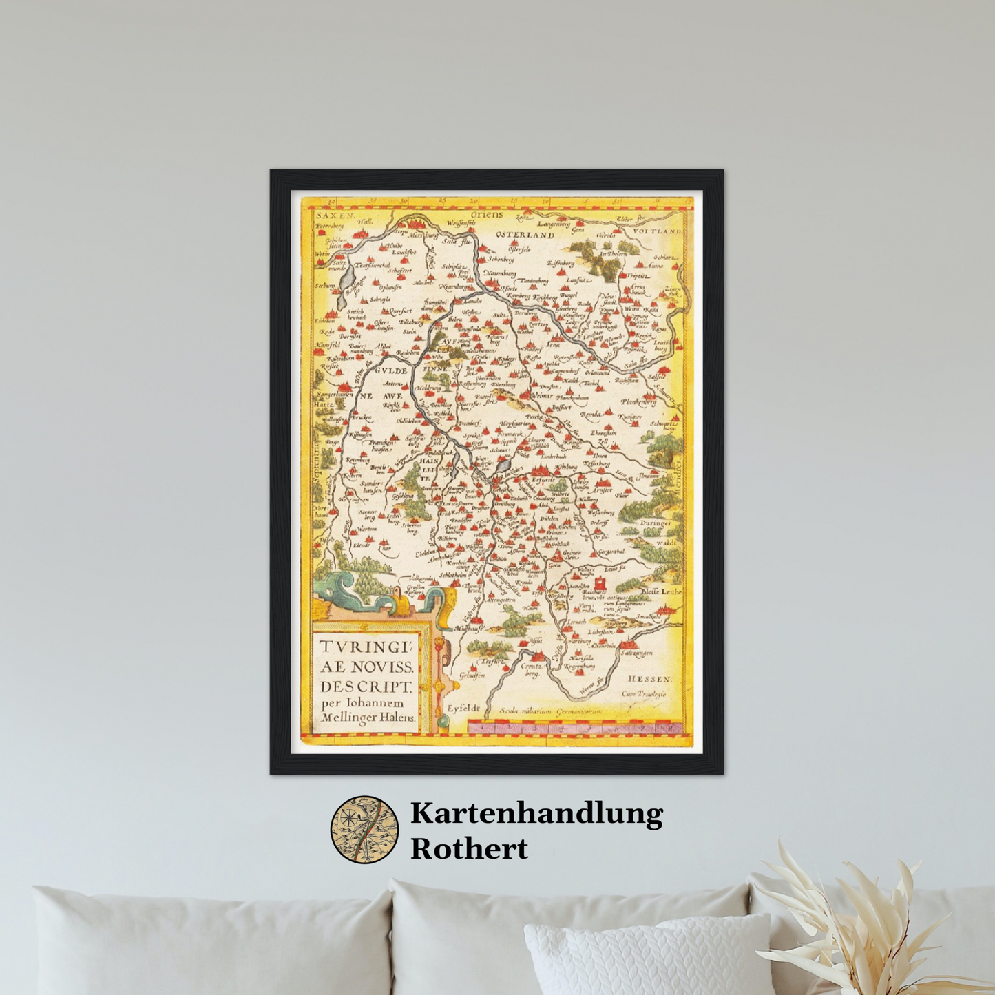 Historische Landkarte Thüringen um 1609