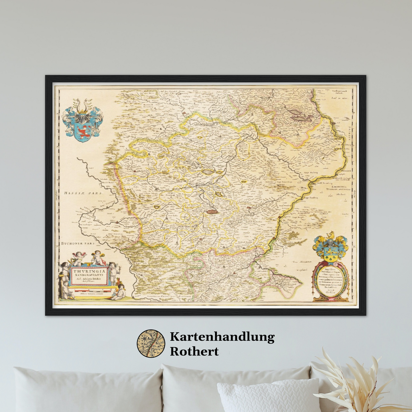 Historische Landkarte Thüringen um 1635