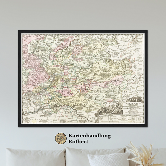 Historische Landkarte Wetterau um 1750