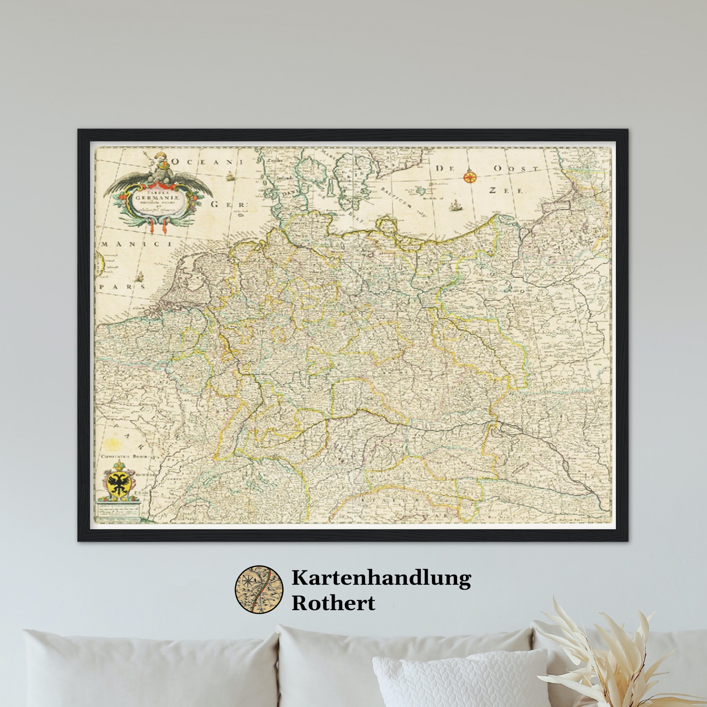 Historische Landkarte Deutschland um 1650