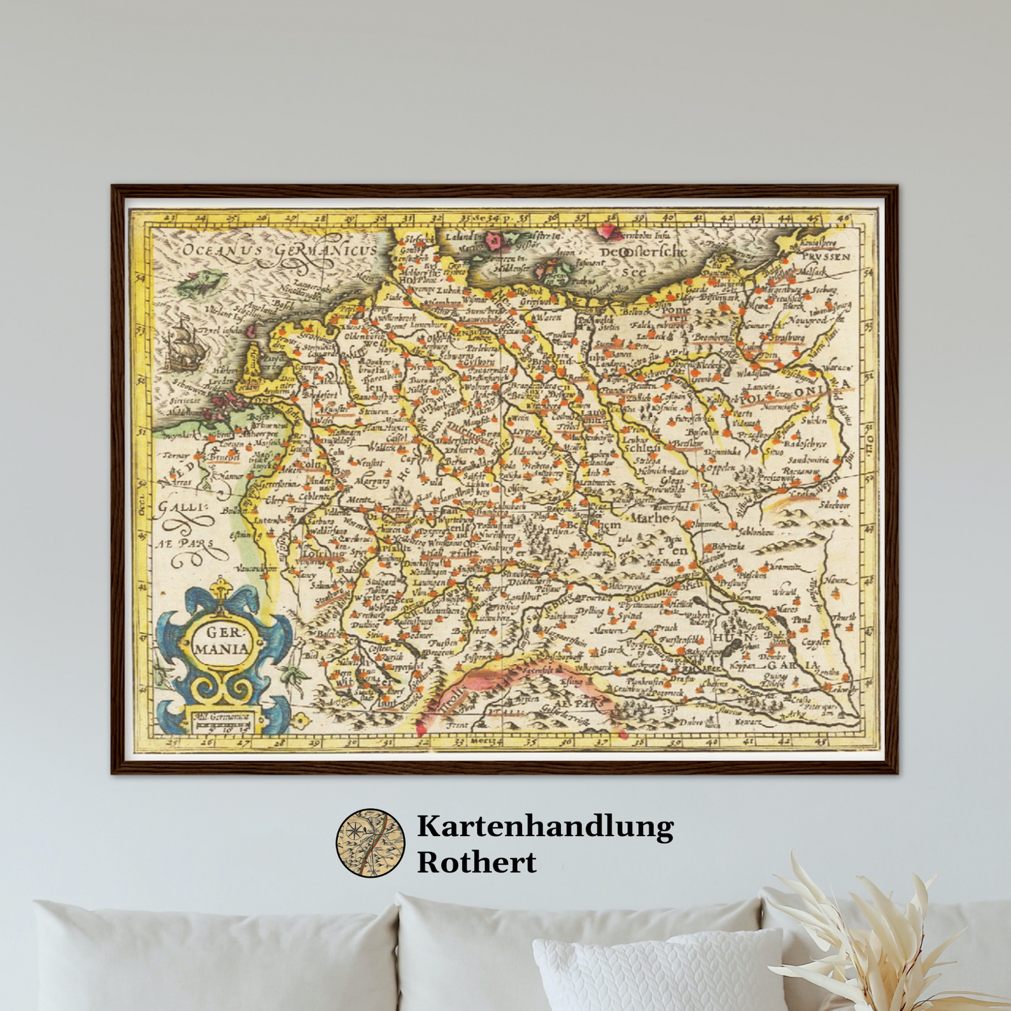 Historische Landkarte von Deutschland um 1609