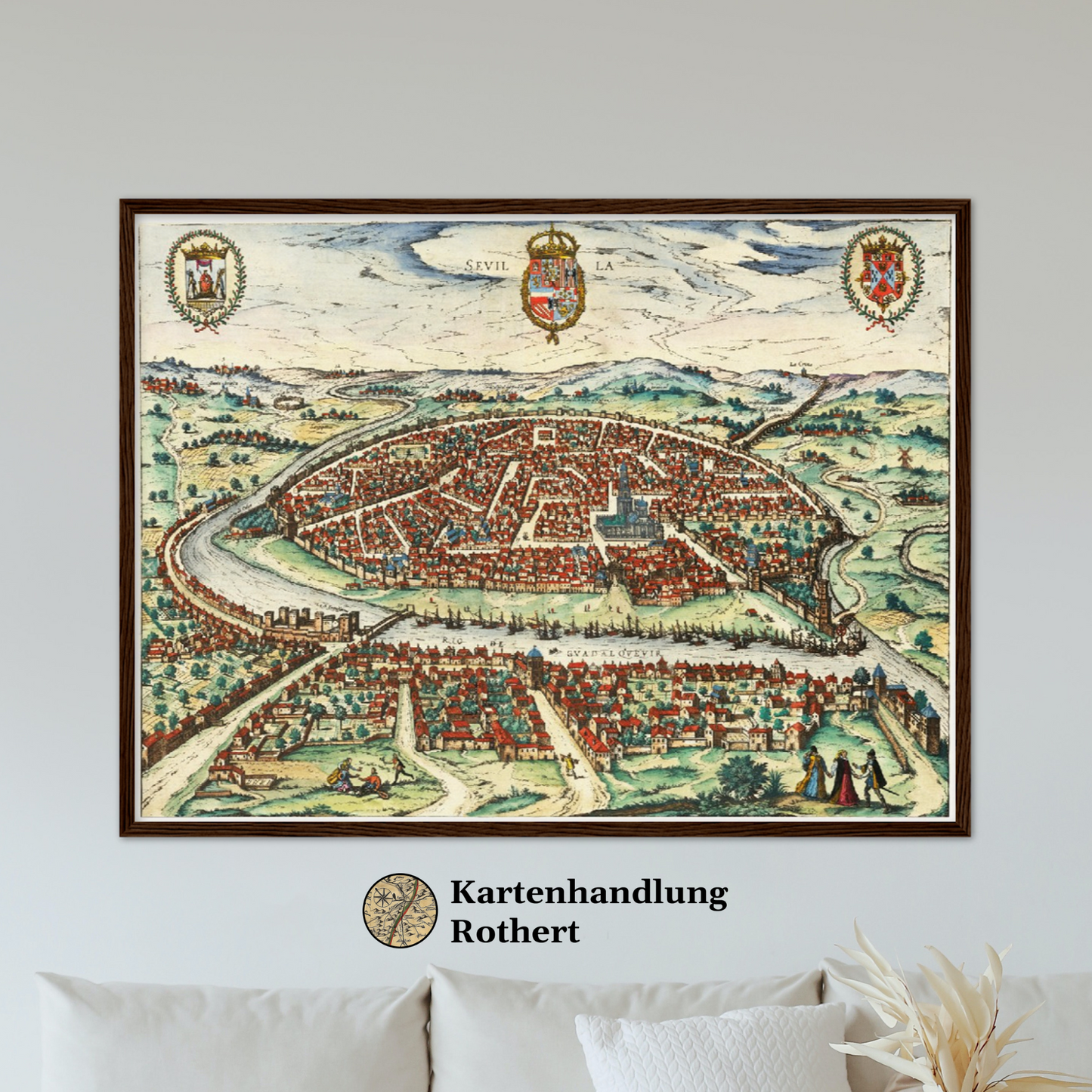 Historische Stadtansicht Sevilla um 1612