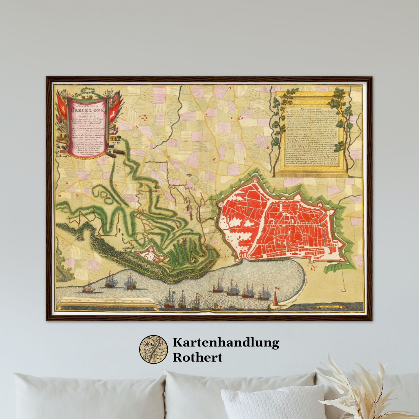 Historischer Stadtplan Barcelona um 1700