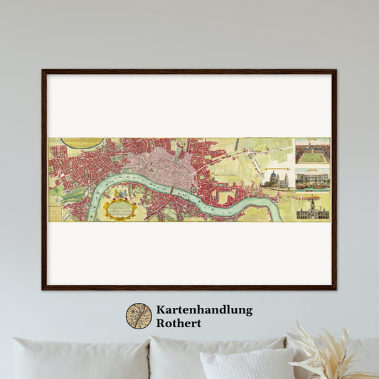 Historischer Stadtplan London um 1736