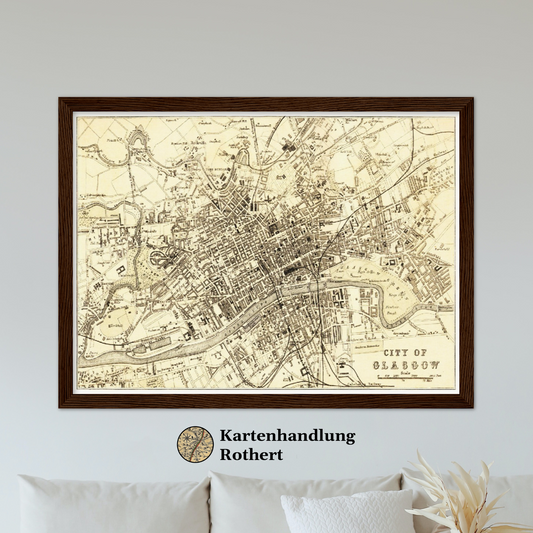 Historischer Stadtplan Glasgow um 1878