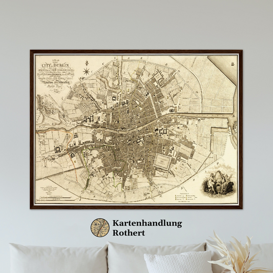 Historischer Stadtplan Dublin um 1797