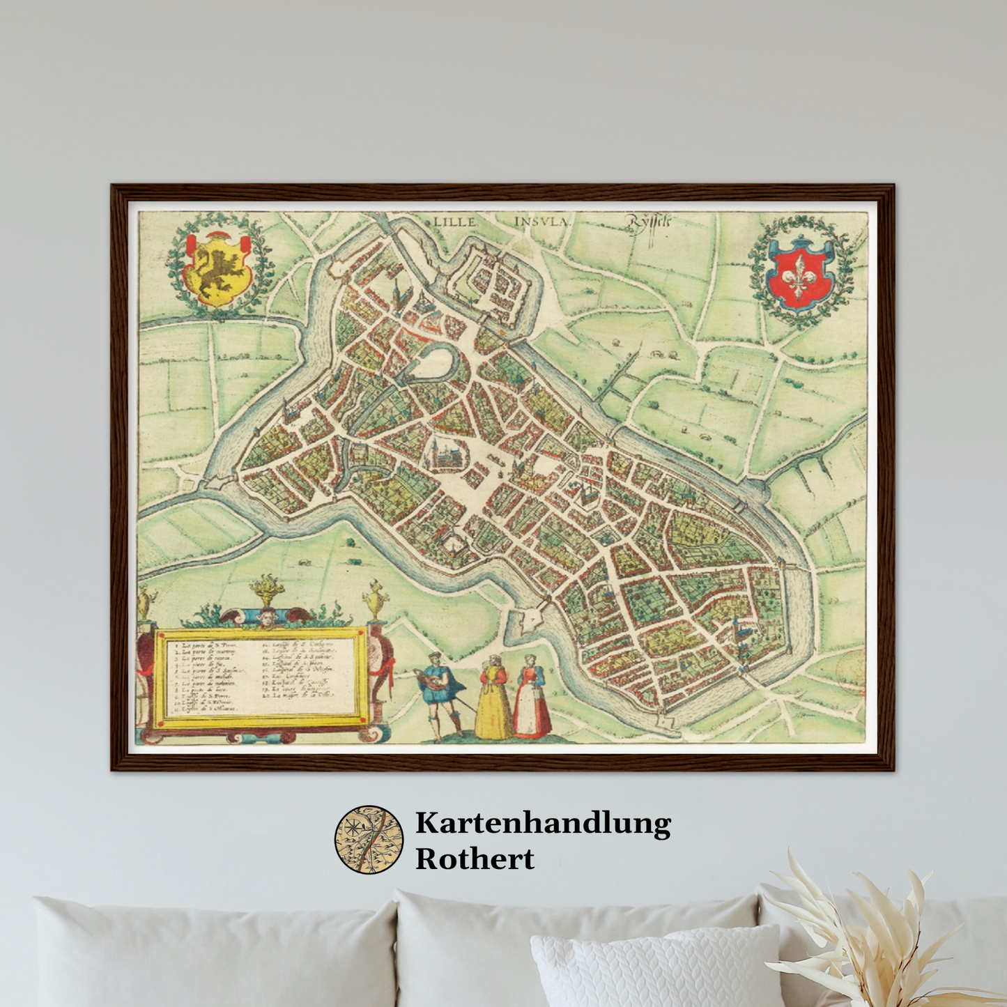 Historischer Stadtplan Lille um 1580