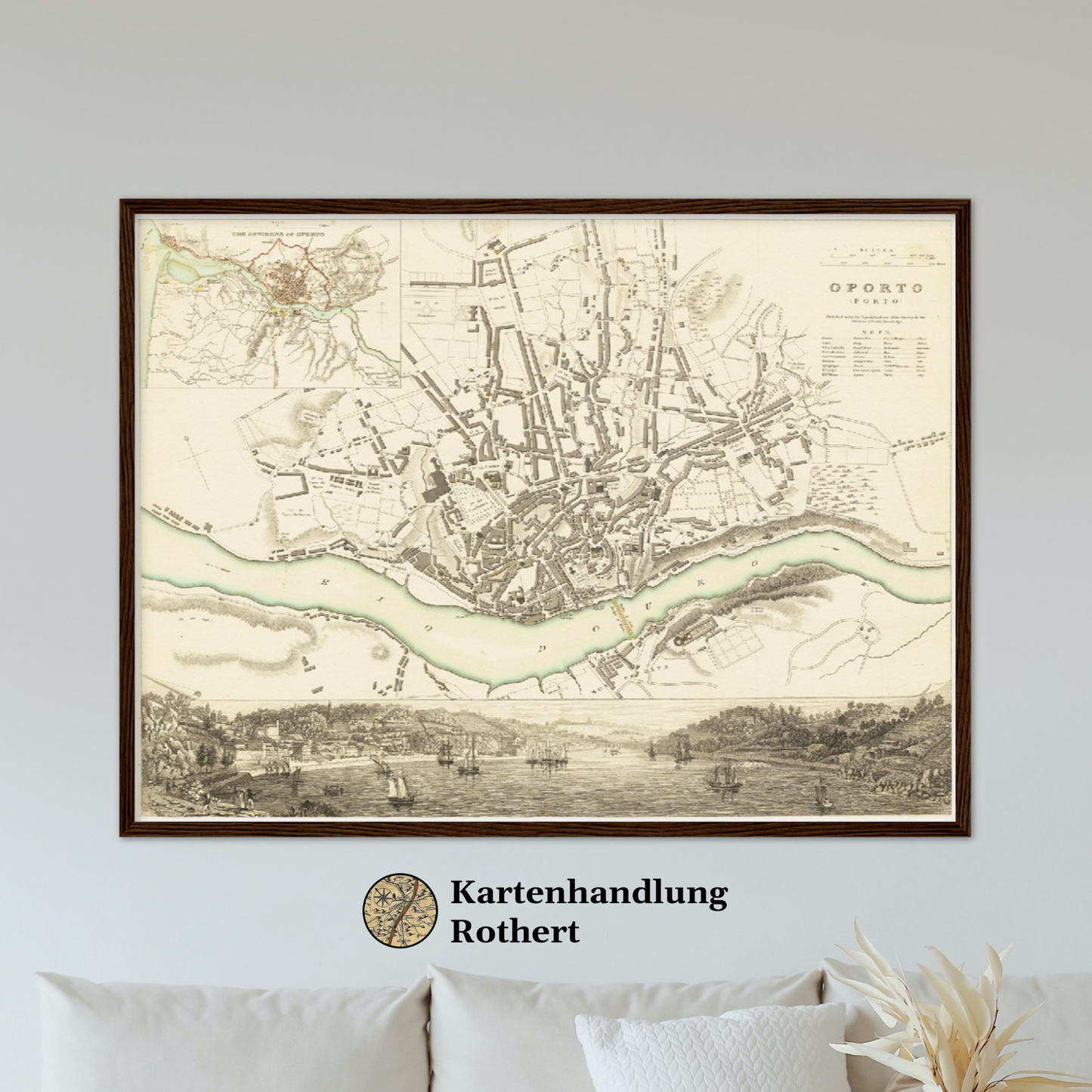Historischer Stadtplan Porto um 1833