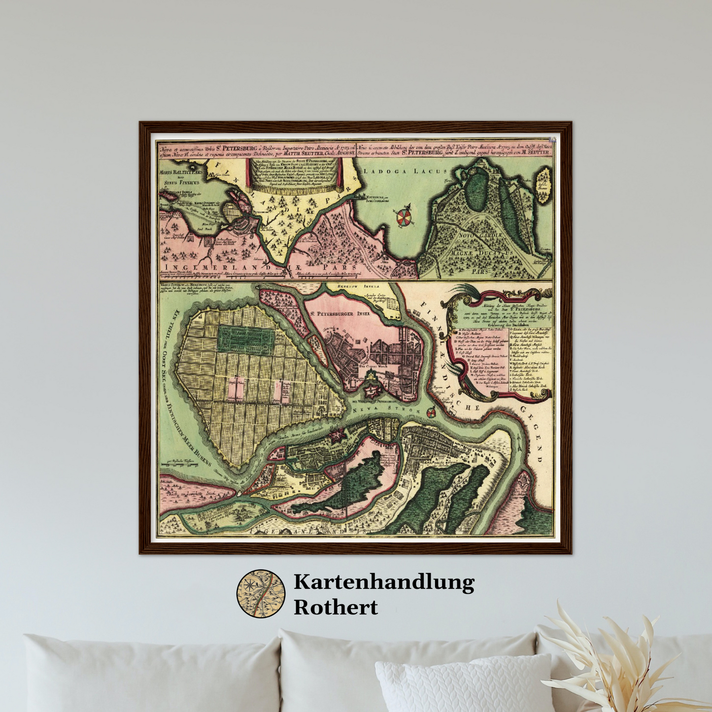 Historischer Stadtplan St. Petersburg um 1734
