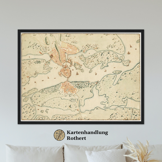 Historical city map  Test product horizontal 3 sizes