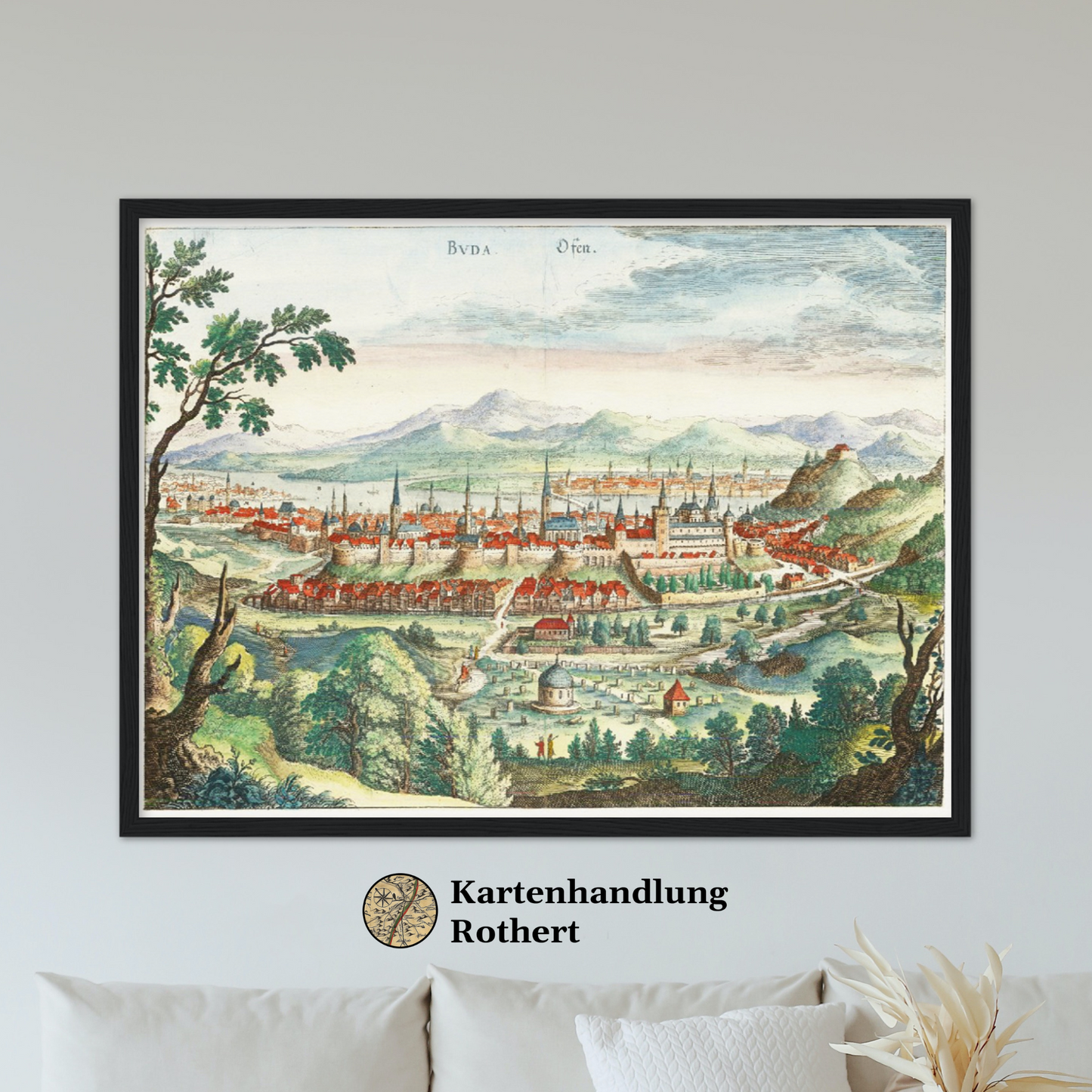 Historische Stadtansicht Budapest um 1636