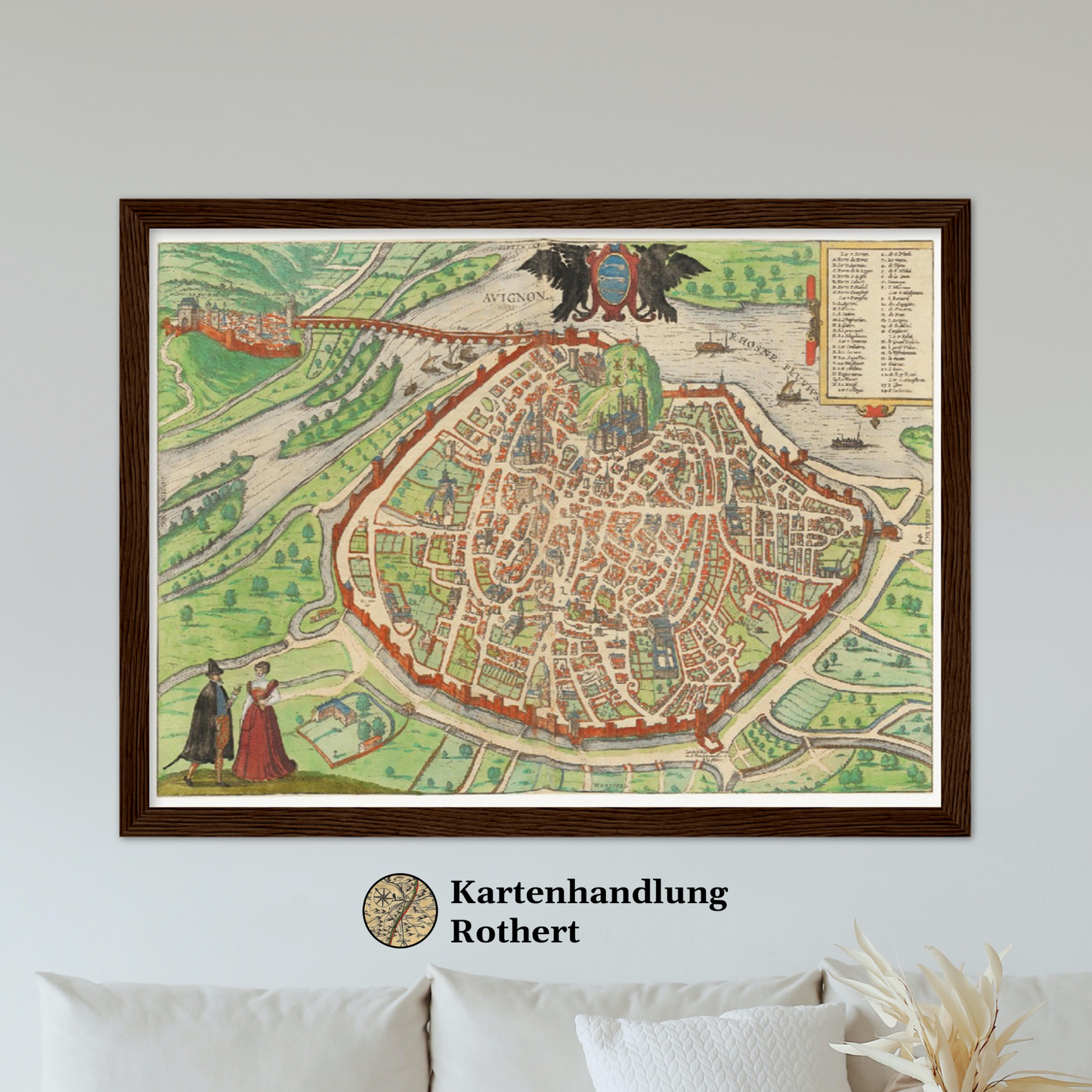 Historische Stadtansicht Avignon um 1609