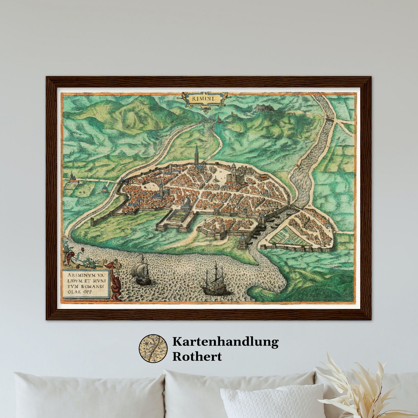 Historische Stadtansicht Rimini um 1609