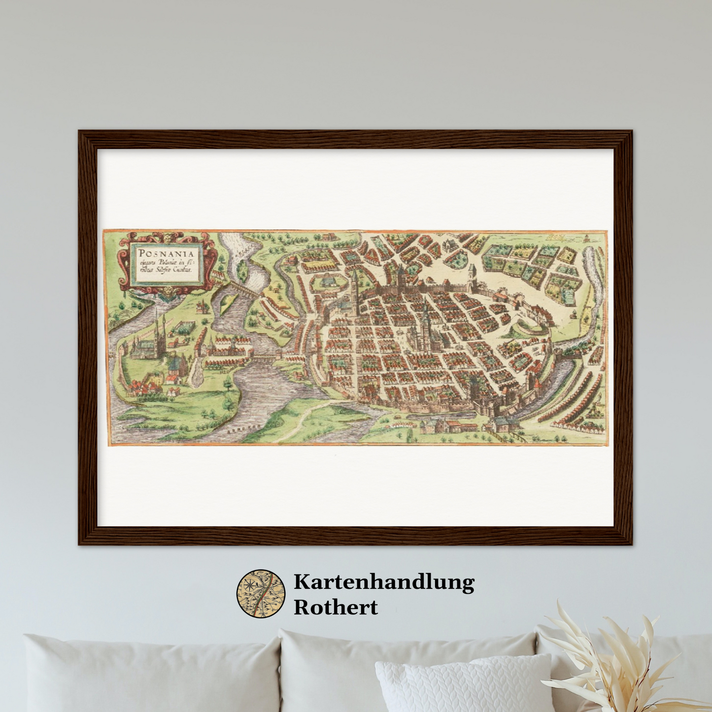 Historische Stadtansicht Posen um 1609