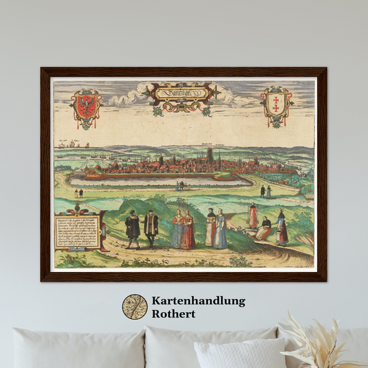 Historical city map  Test product horizontal 3 sizes