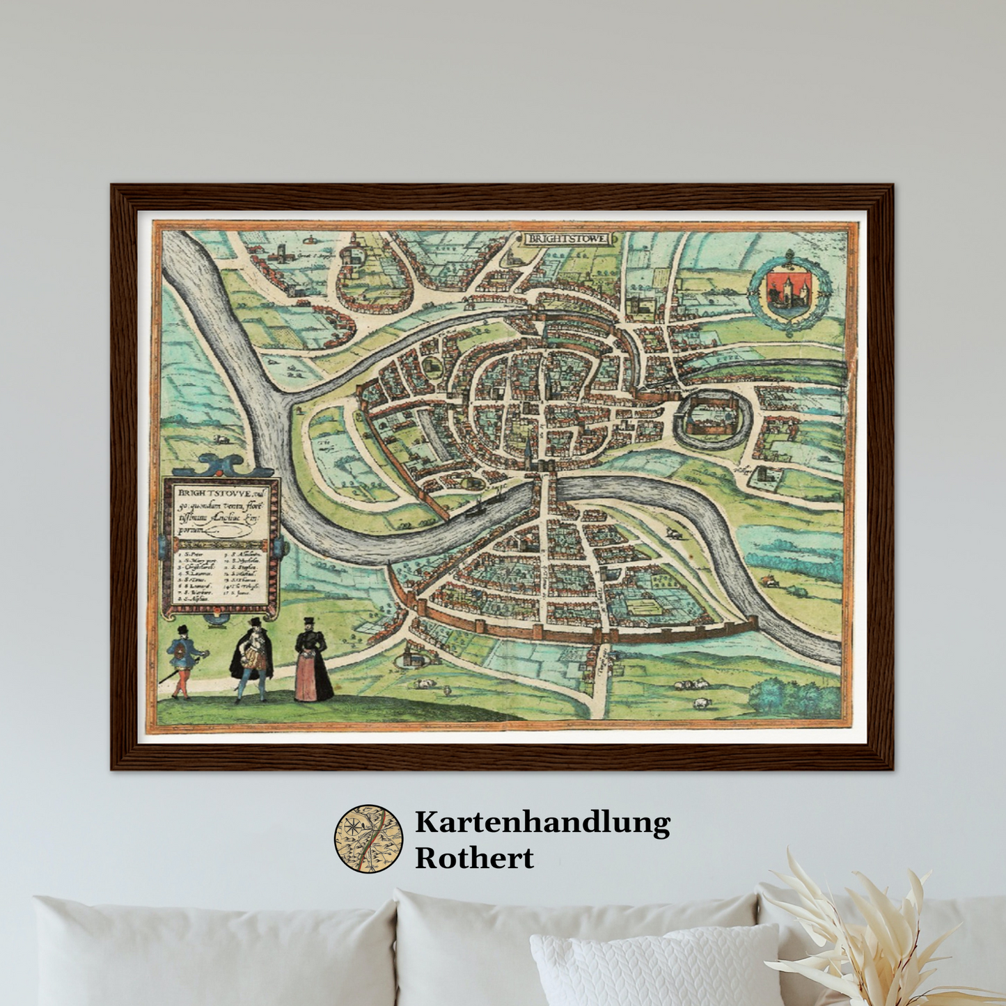Historische Stadtansicht Bristol um 1609
