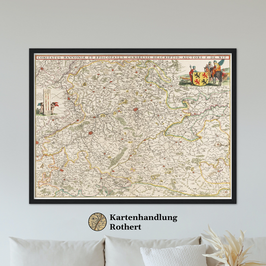 Historische Landkarte Hennegau um 1670