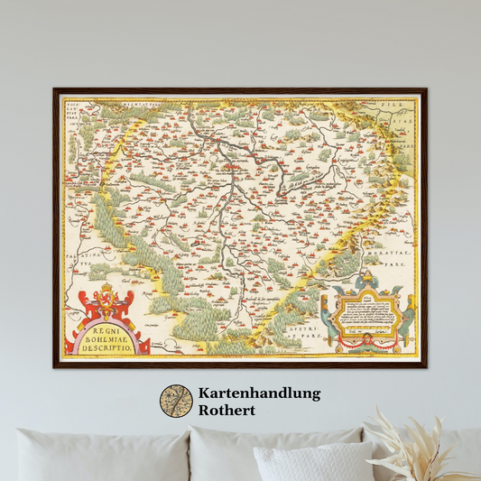 Historische Landkarte Böhmen um 1609