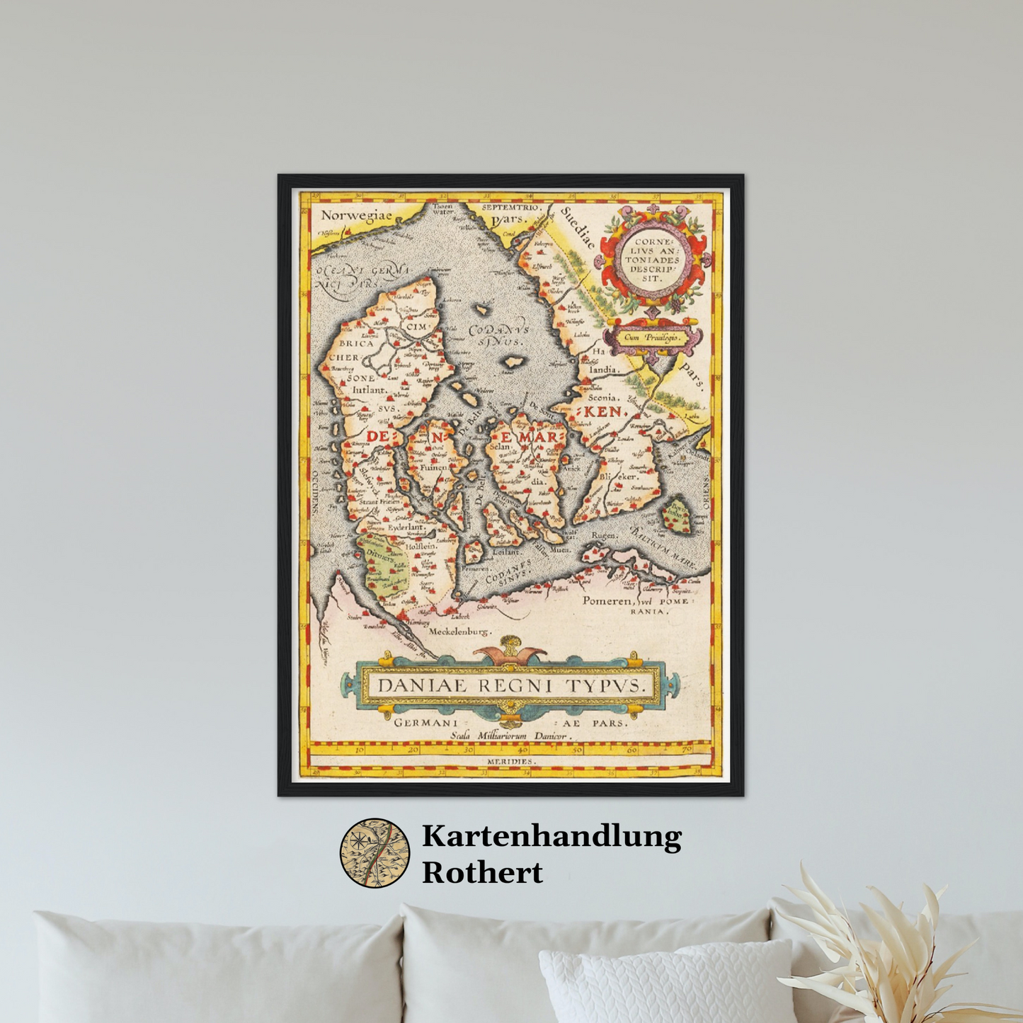 Historische Landkarte Dänemark um 1609