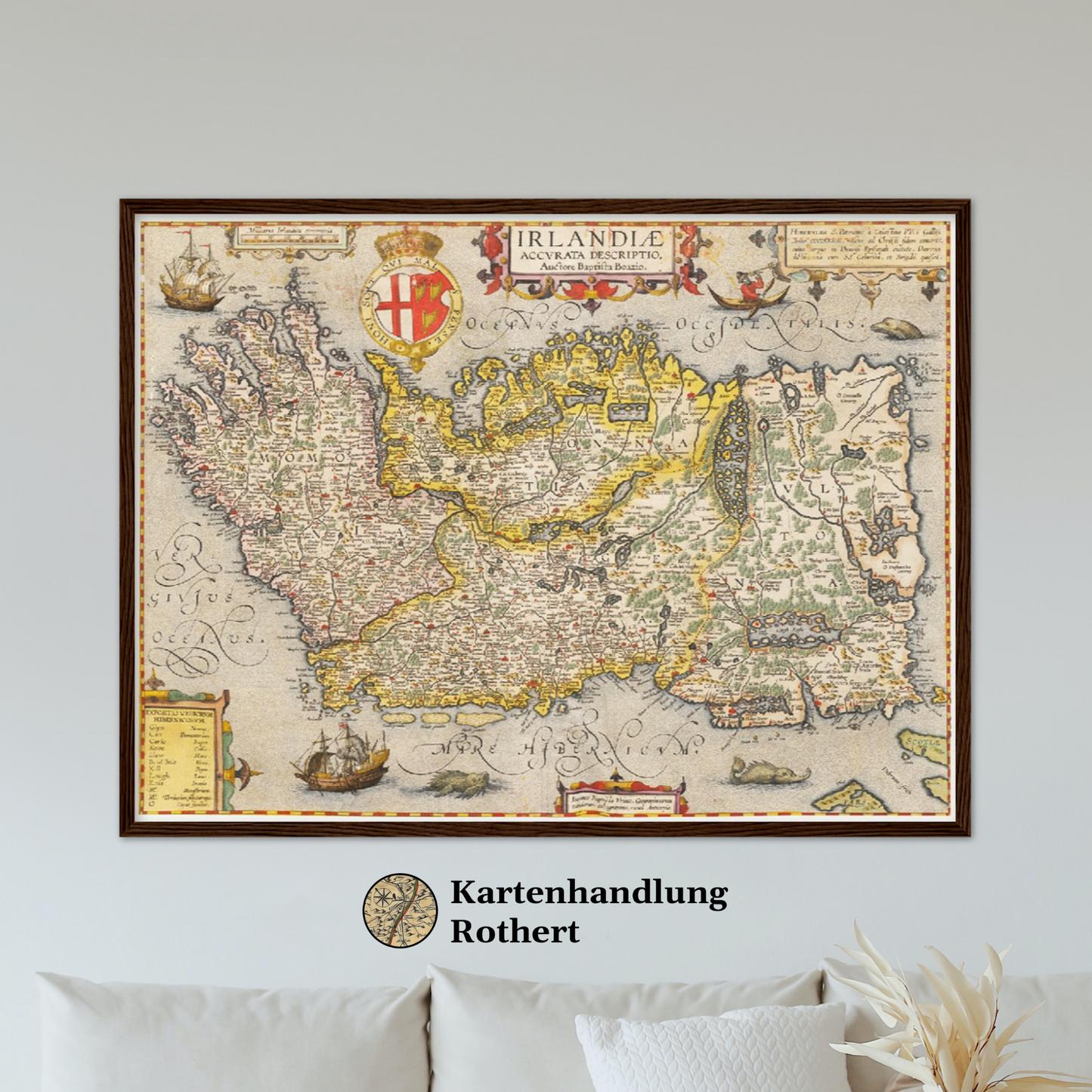 Historische Landkarte Irland um 1609