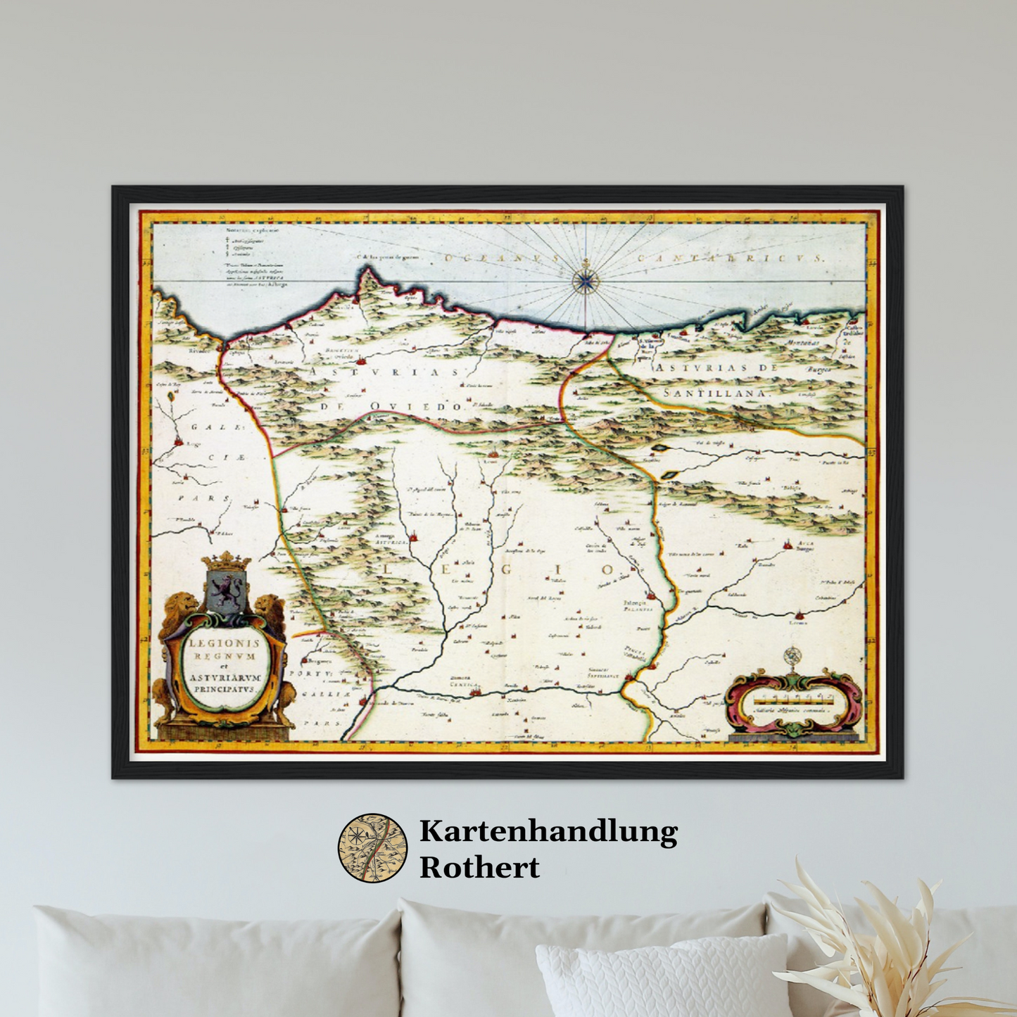 Historische Landkarte Asturien um 1690