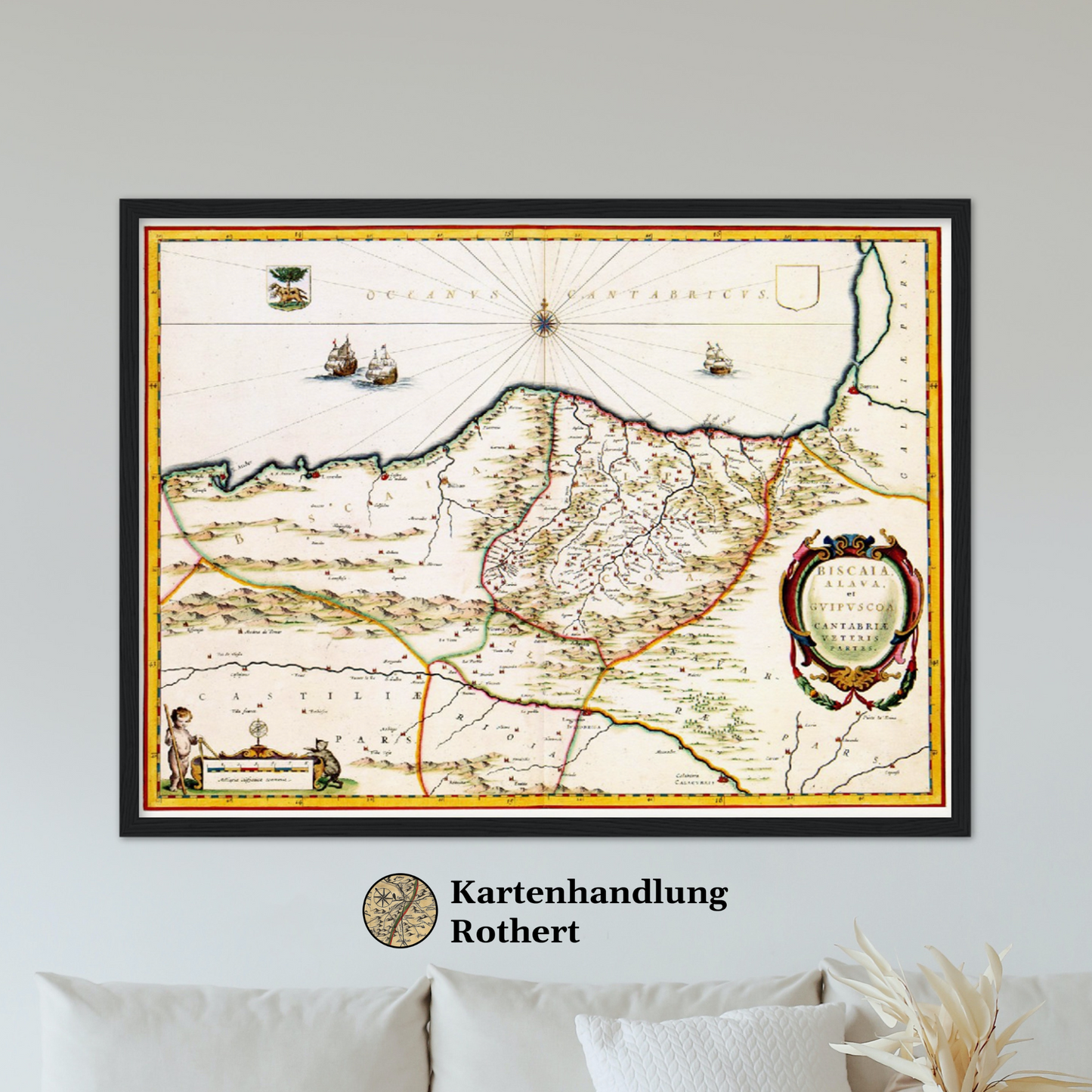 Historische Landkarte Kantabrien & Baskenland um 1690
