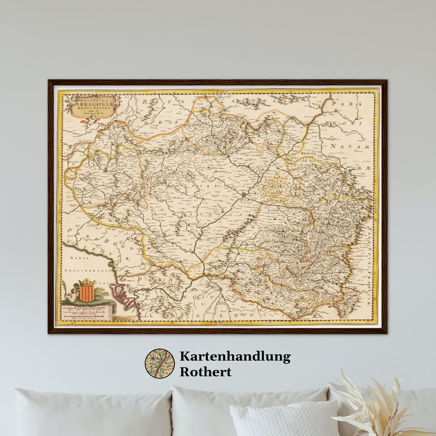 Historische Landkarte Aragonien um 1698