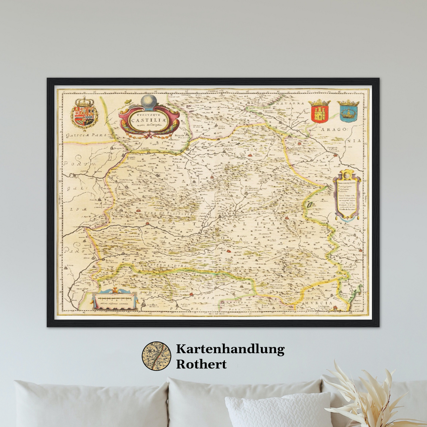 Historische Landkarte Kastilien und León um 1635