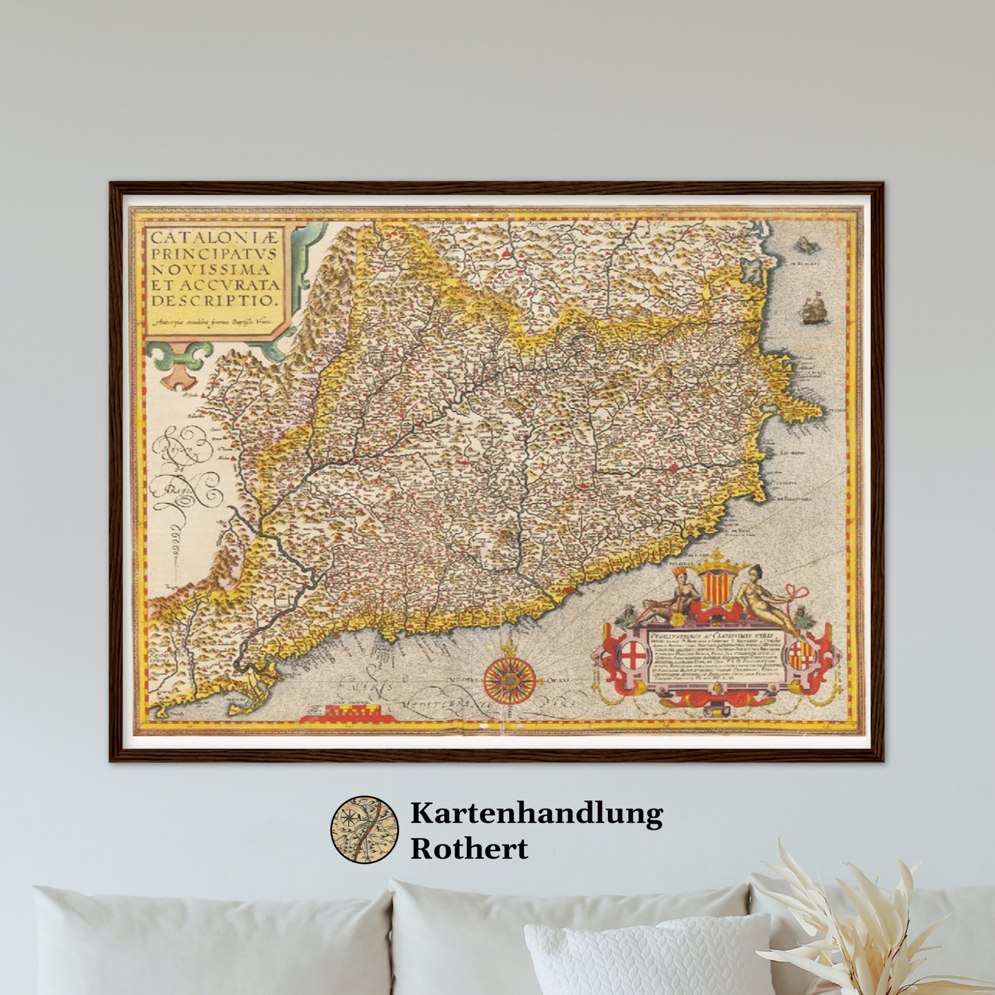 Historische Landkarte Katalonien um 1609