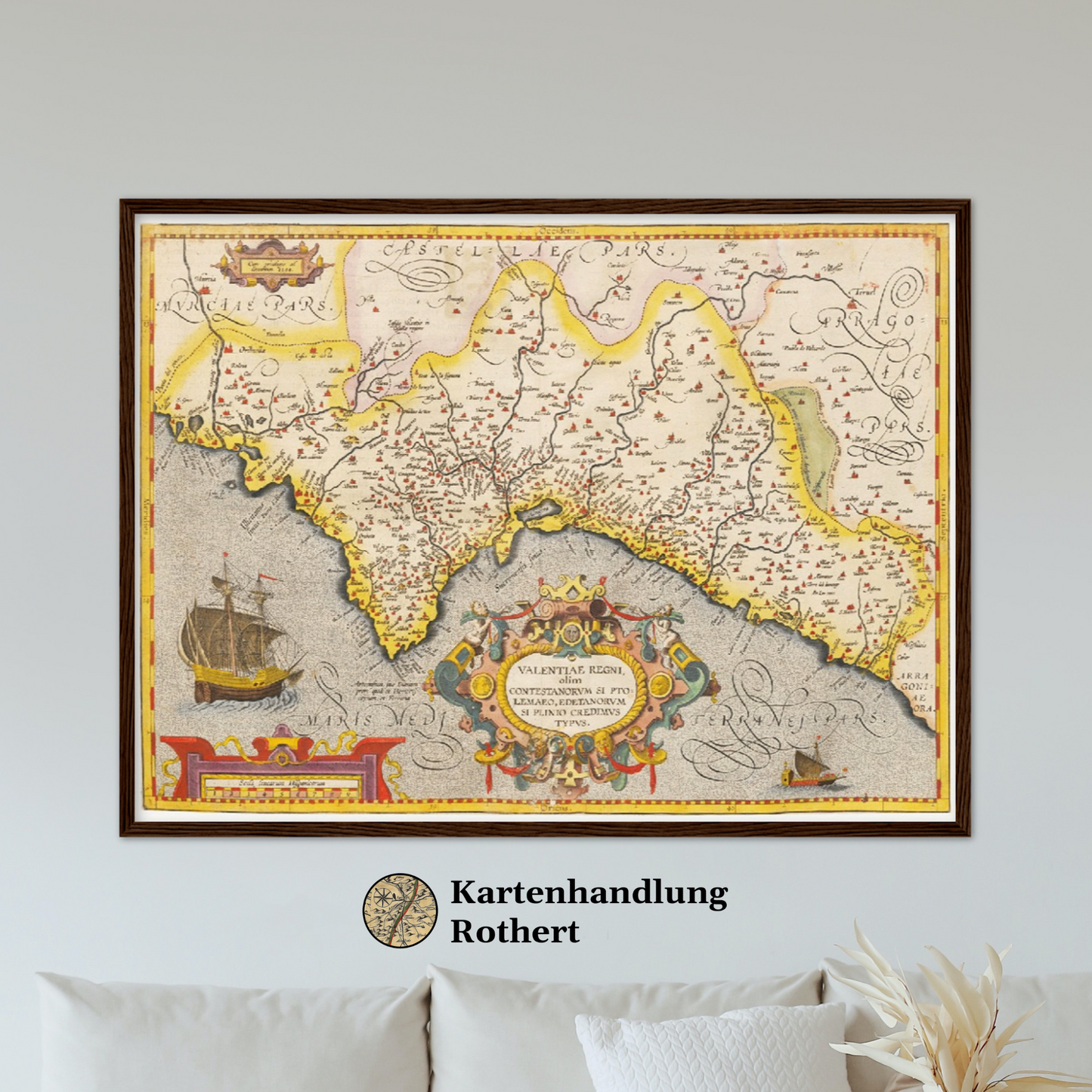 Historische Landkarte Valencia um 1609