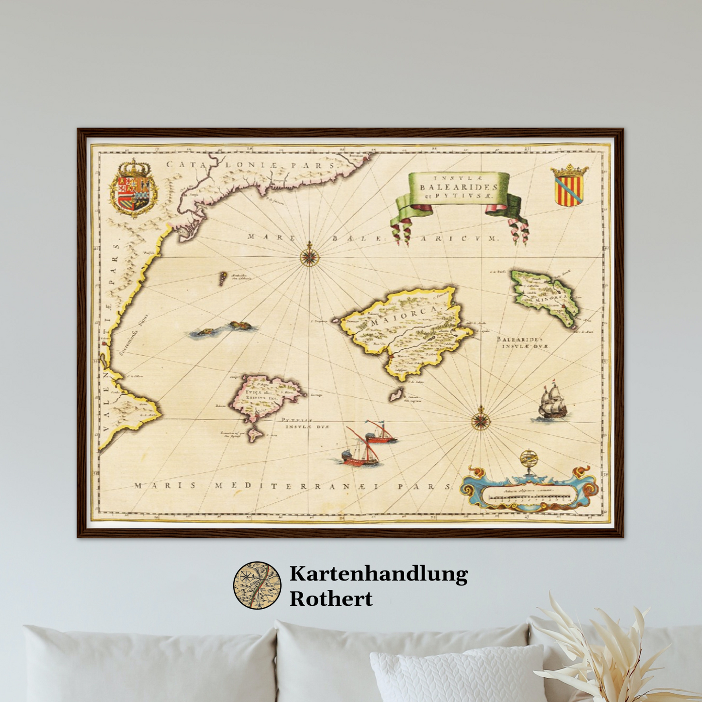 Historische Landkarte Balearische Inseln um 1635