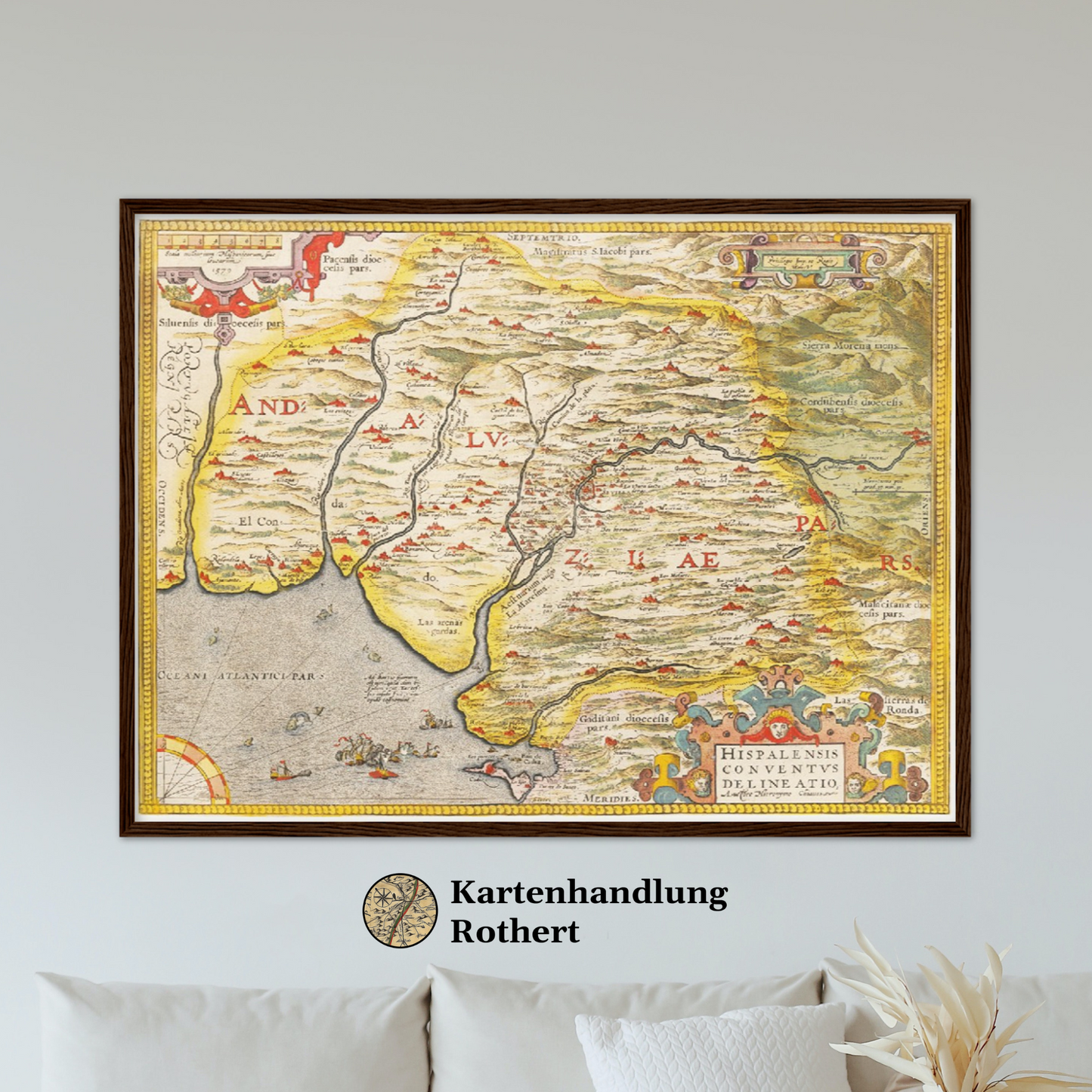 Historische Landkarte Andalusien um 1609