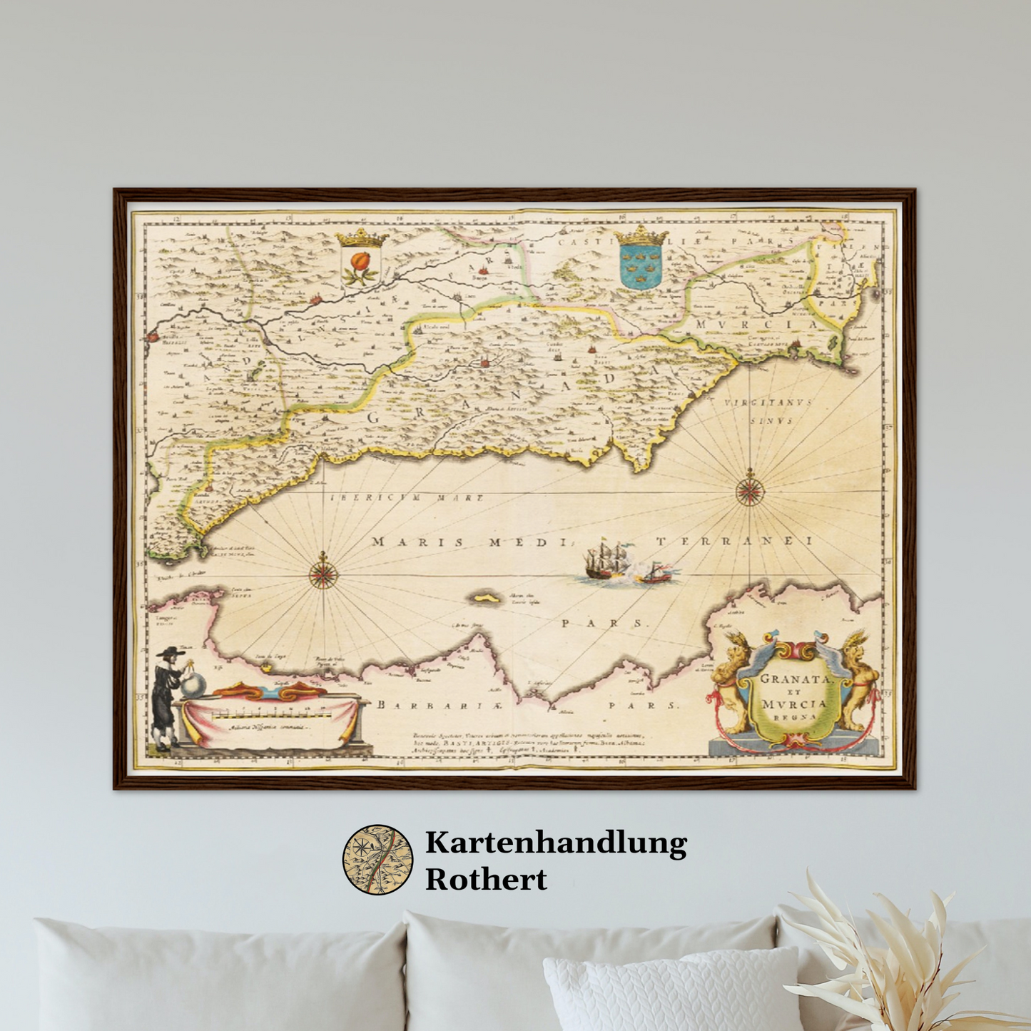Historische Landkarte Murcia & Granada um 1635
